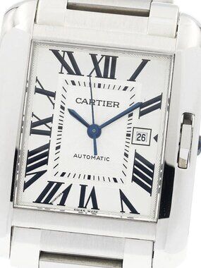 CARTIER Tank Anglaise LM W5310009 Date Silver Dial Automatic Men's Watch_943430
